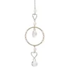 Suncatcher harten met rozenkwarts en kristal