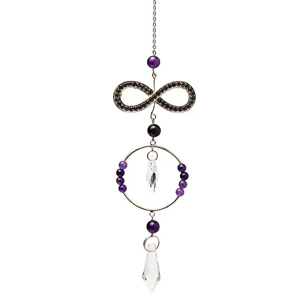 Suncatcher infinity met amethist en kristal
