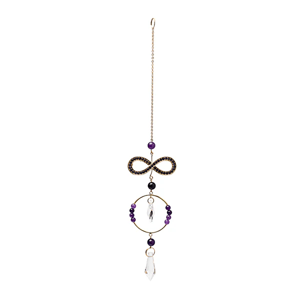 Suncatcher infinity met amethist en kristal