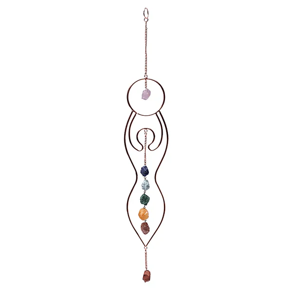 Raamhanger Maangodin & chakra stenen