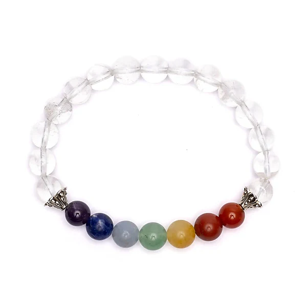 010012585 2 Chakra armband bergkristal elastisch