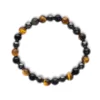 010012718 2 Armband voor brede pols met tijgeroog, hematiet en obsidiaan