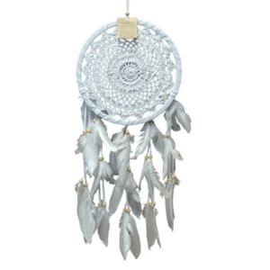 0207105428 Gehaakte Dromenvanger veren 22cm- Dreamcatcher