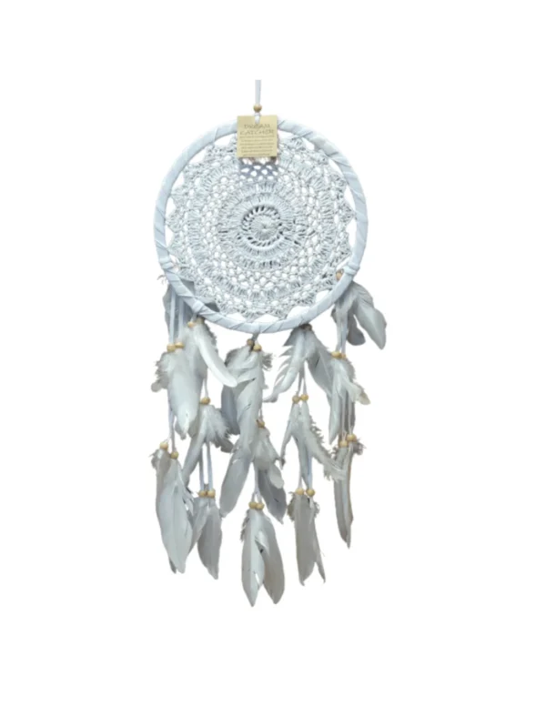 0207105428 Gehaakte Dromenvanger veren 22cm- Dreamcatcher