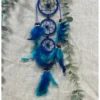 0207109937 2 Dromenvanger Blauw & Turquoise 6cm - 3 ringen- Dreamcatcher