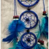 0207109937 3 Dromenvanger Blauw & Turquoise 6cm - 3 ringen- Dreamcatcher