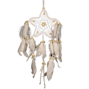 0208713461 Dromenvanger - 9803 - witte ster - 12cm - Dreamcatcher